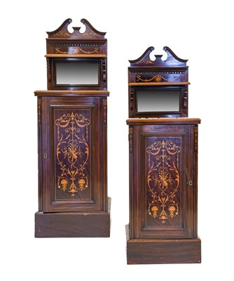 Lot 735 - A Pair of Edwardian Mahogany and Marquetry...