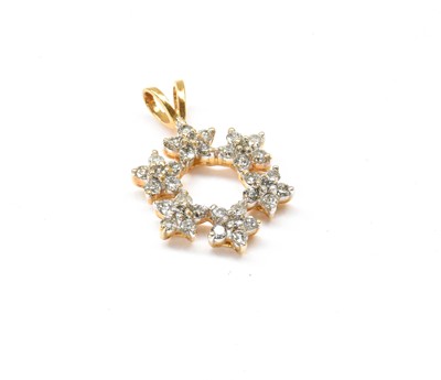 Lot 199 - An 18 carat gold diamond pendant, length 2.5cm