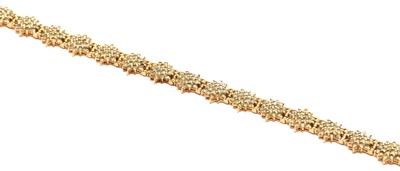 Lot 206 - A 9 carat gold diamond bracelet, length 19cm