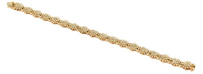 Lot 278 - A 9 carat gold diamond bracelet, length 19cm