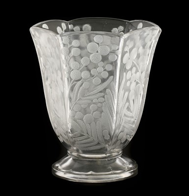 Lot 28 - An Art Deco Etling Frosted and Clear Glass...