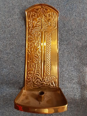 Lot 87 - A Glasgow School Brass Wall Double Candle...