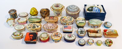 Lot 23 - A group of Halcyon Days enamel trinket boxes...