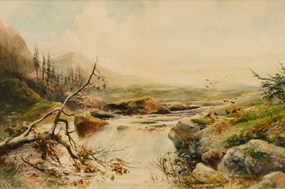 Lot 1012 - Stephen James Bowers (fl.1874-1892) Lake scene...