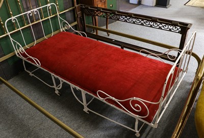 Lot 1145 - Painted French day bed, 83cm by 189cm by 80cm