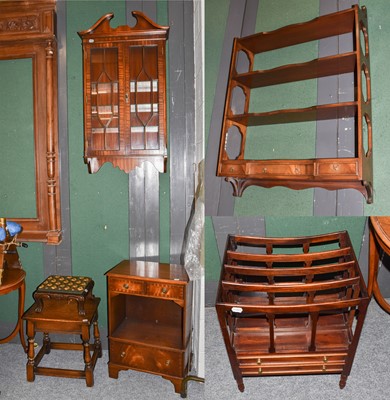 Lot 1122 - A group of reproduction furniture comprising,...