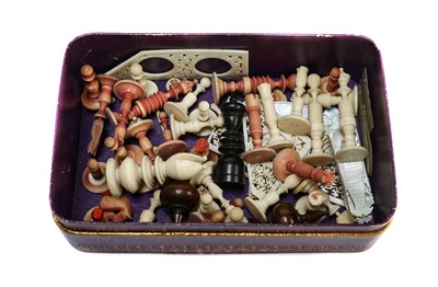 Lot 47 - A 19th century Indian Vizagapatam ivory chess...