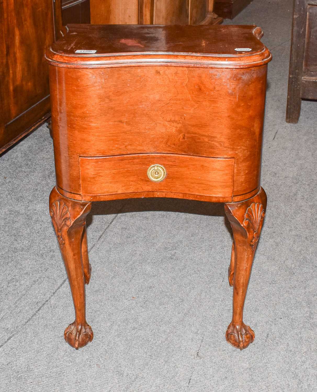 Lot 1224 - A walnut sewing box, 47cm by 32cm by 68cm