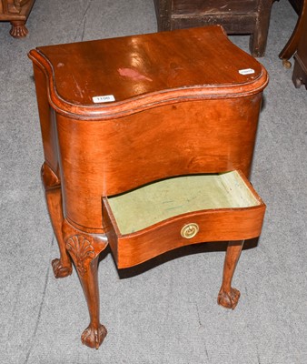 Lot 1224 - A walnut sewing box, 47cm by 32cm by 68cm