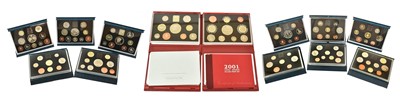 Lot 447 - 13 x UK Proof Coin Sets, comprising: 1989 9...