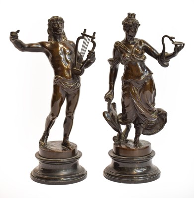 Lot 58 - A pair of early 20th-century bronze figures of...