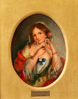 Lot 1013 - After Millais 
"The Locket", an oval portrait...