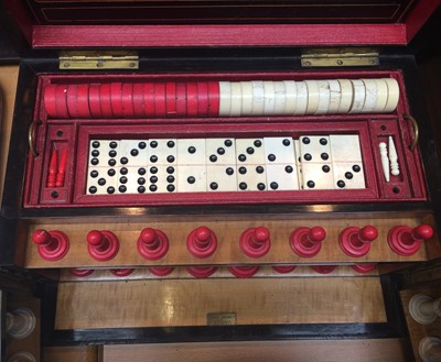 Lot 51 - A 19th-century coromandel games compendium,...