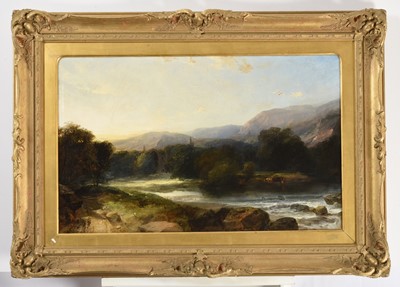 Lot 1093 - Henry Bright (1810-1873) Cattle watering...