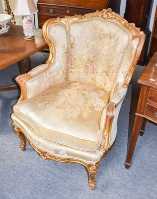 Lot 1271 - A 19th-century French giltwood armchair, the...