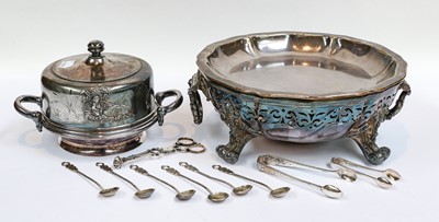 Lot 144 - A Victorian silver plated decanter stand set...