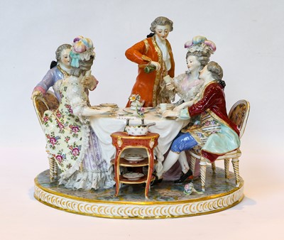 Lot 341 - A Meissen style porcelain figure group 'The...