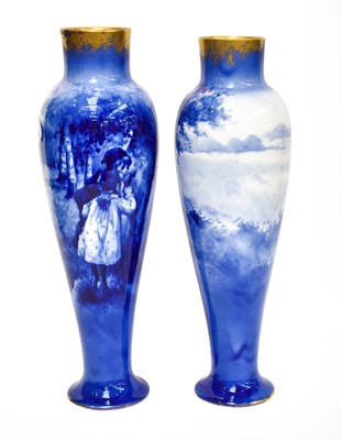 Lot 133 - A matched pair of Royal Doulton Blue Children...