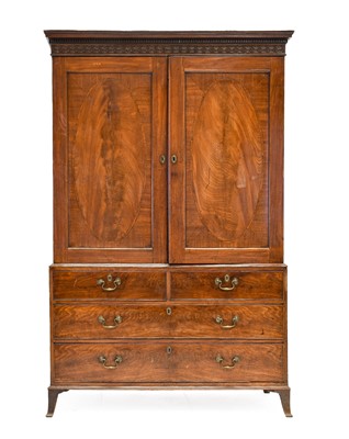 Lot 603 - A George III Mahogany Linen Press, late 18th...