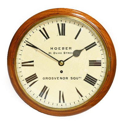 Lot 710 - A Mahogany Wall Timepiece, signed Hoeber, 31...