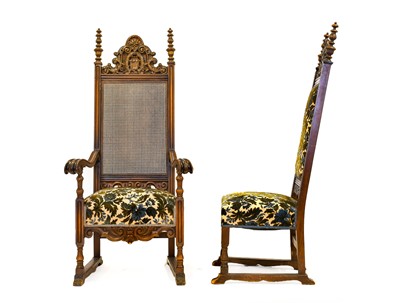 Lot 1400 - Two 17th century style chairs from American...