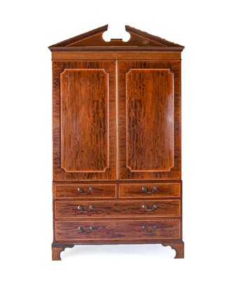 Lot 604 - A Late George III Mahogany, Satinwood Banded,...