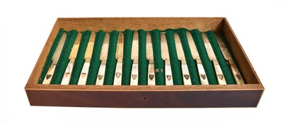 Lot 109 - A set of twelve French silver fruit knives...