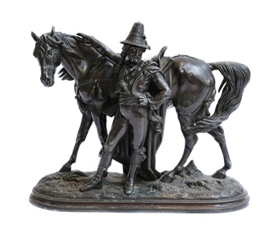 Lot 52 - An early 20th century patinated spelter figure...