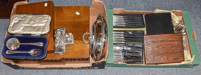 Lot 368 - A cased pair of silver salad servers by Josiah...