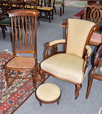 Lot 1208 - A Victorian mahogany upholstered fireside...