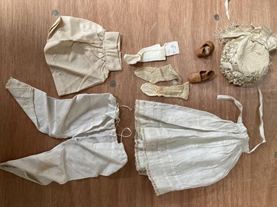 Lot 359 - Bisque shoulder head doll with sleeping eyes,...