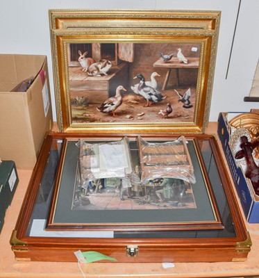 Lot 425 - A glazed mahogany display case; two gilt...
