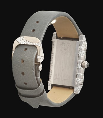 Lot 2239 - Jaeger LeCoultre: A Lady's 18 Carat White Gold Diamond Set Reverso Wristwatch