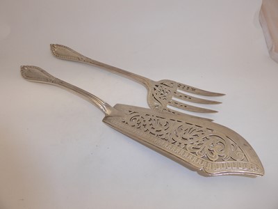 Lot 2028 - A Pair of Victorian Silver Fish-Servers