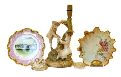 Lot 126 - A Royal Worcester figural table lamp base...