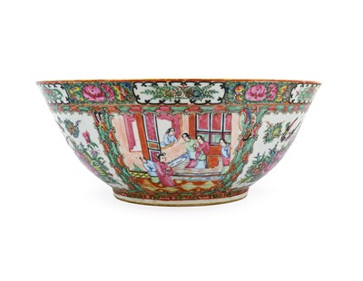 Lot 17 - {} A Cantonese Porcelain Punch Bowl, early...