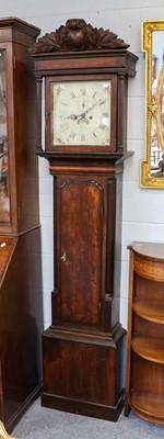 Lot 1266 - An oak cased eight day long case clock, 13"...