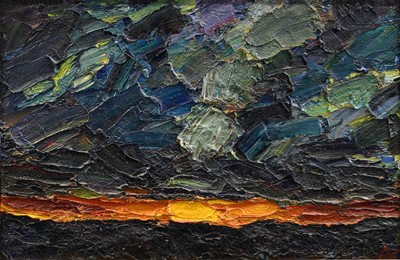 Lot 1072 - Alan Knight (b.1949) "Sunset Heavy Clouds"...