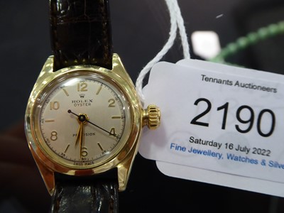 Lot 2190 - Rolex: A Lady's Gold Plated and Steel Centre Seconds Wristwatch