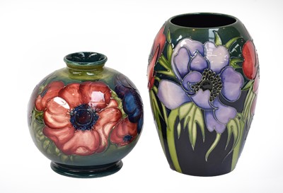 Lot 359 - A Walter Moorcroft Anemone pattern vase and a...