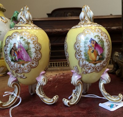 Lot 97 - {} A Pair of Berlin-Style Porcelain Vases and...
