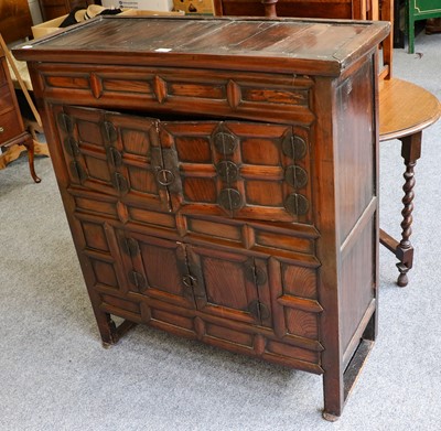 Lot 1166 - A 20th century Korean elm cabinet, 98cm by...