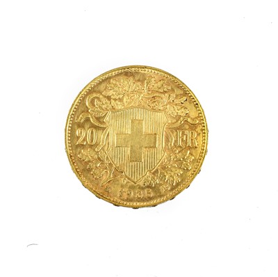 Lot 350 - 3 x Switzerland, 20 Francs 1935LB, obv....