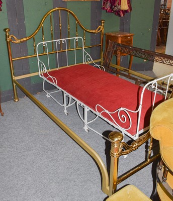 Lot 1144 - A modern brass double bedstead, 170cm by 220cm...