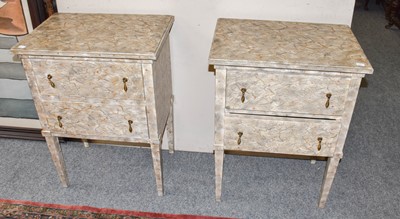 Lot 1187 - Two modern painted bedside chest of drawers,...