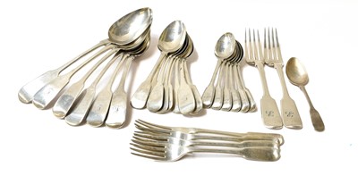 Lot 23 - A collection of George III and later flatware,...