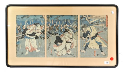 Lot 204 - After Toyokuni Samurai competing before an...