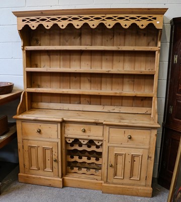 Lot 1072 - A Victorian pine dresser and rack 178cm by...