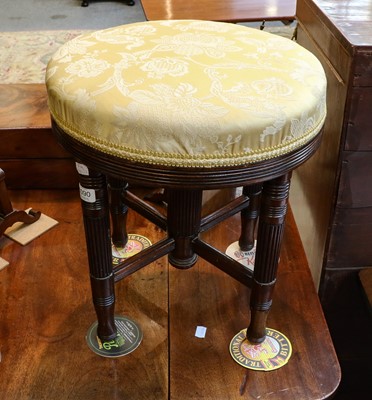 Lot 1090 - A 19th century rosewood piano stool with...