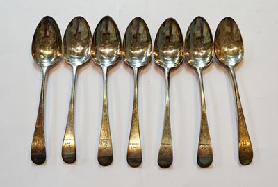 Lot 96 - A Set of Seven George III Silver Table-Spoons,...